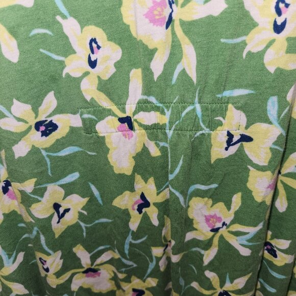 J Jill Women's XL Green Floral Long Sleeve Pullover Dress 2307 - Picture 3 of 8